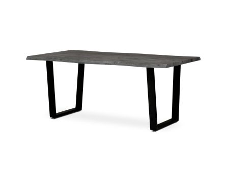 Jídelní stůl, 180x100 cm, MDF deska, šedá deska, kov, černý lak