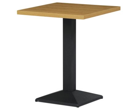 Jídelní stůl, 60x60x75 cm, MDF, 3D dekor divoký dub, kov, černý lak