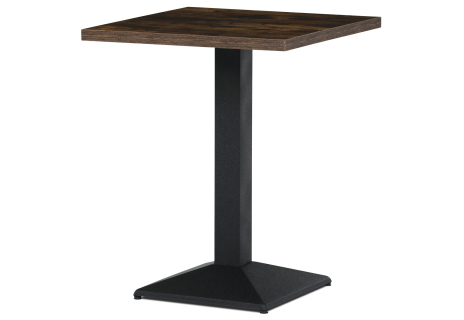 Jídelní stůl, 60x60x75 cm, MDF, 3D dekor staré dřevo, kov, černý lak
