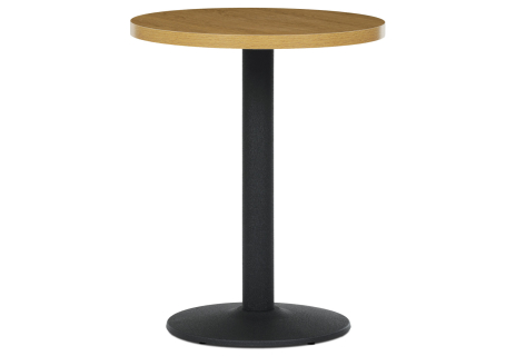 Jídelní stůl, 60 x 60 x 75 cm, MDF, 3D dekor divoký dub, kov, černý lak