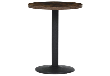 Jídelní stůl, 60 x 60 x 75 cm, MDF, 3D dekor staré dřevo, kov, černý lak