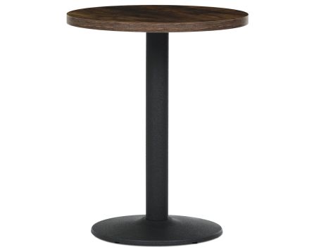 Jídelní stůl, 60 x 60 x 75 cm, MDF, 3D dekor staré dřevo, kov, černý lak