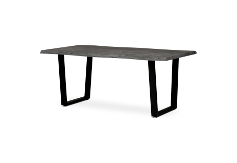 Jídelní stůl, 180x100 cm, MDF deska, šedá deska, kov, černý lak