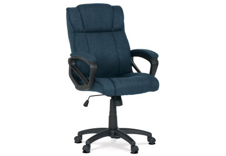 Kancelářská židle, modrá látka, černý kříž