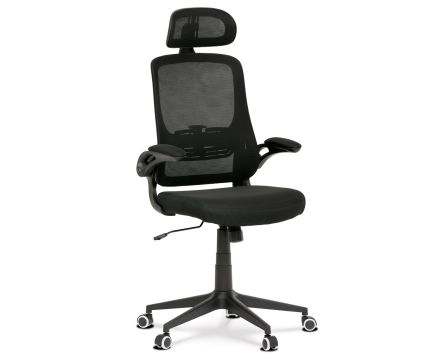 Židle kancelářská, černá mesh, plastový kříž