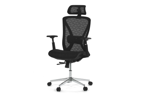 Židle kancelářská, černá MESH, kovový kříž