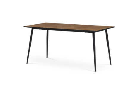 Jídelní stůl, 160x80, deska MDF, dýha divoký dub, kovové nohy,  černý lak